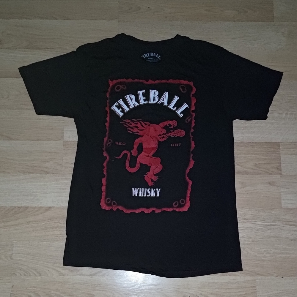 Fireball Whiskey Crew neck Short Sleeve T-Shirt Size Large